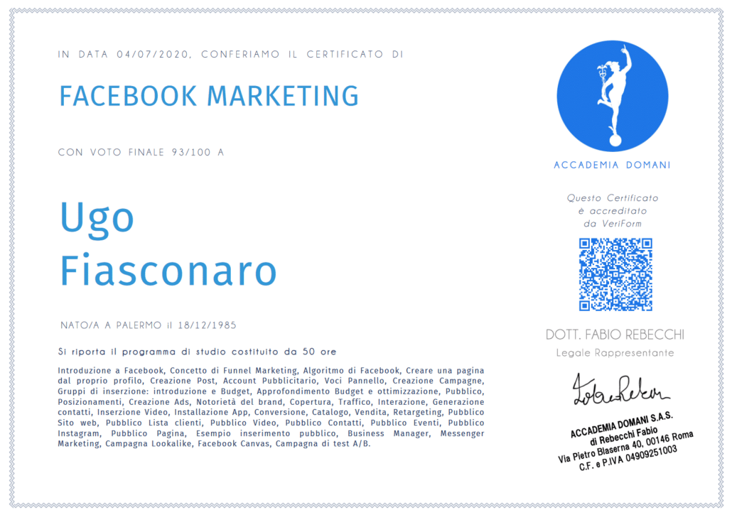 Facebook Ads Social Media Manager in Italia Facebook Marketing